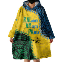 Personalised Malampa Province Vanuatu Wearable Blanket Hoodie Map With Polynesian Pattern LT14 - Polynesian Pride