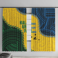 Malampa Province Vanuatu Window Curtain Map With Polynesian Pattern LT14 With Hooks Multicolor - Polynesian Pride