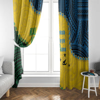 Malampa Province Vanuatu Window Curtain Map With Polynesian Pattern LT14 - Polynesian Pride