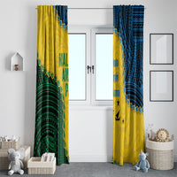Malampa Province Vanuatu Window Curtain Map With Polynesian Pattern LT14 - Polynesian Pride