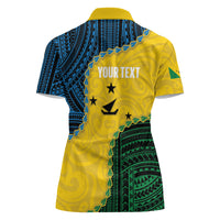 Personalised Malampa Province Vanuatu Women Polo Shirt Map With Polynesian Pattern LT14 - Polynesian Pride
