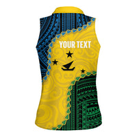 Personalised Malampa Province Vanuatu Women Sleeveless Polo Shirt Map With Polynesian Pattern LT14 - Polynesian Pride