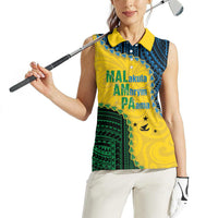 Personalised Malampa Province Vanuatu Women Sleeveless Polo Shirt Map With Polynesian Pattern LT14 - Polynesian Pride