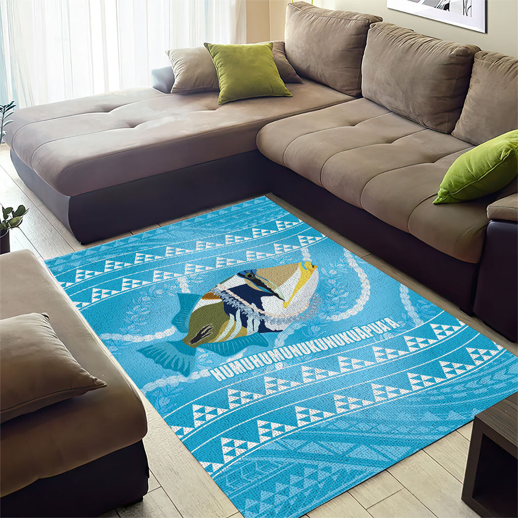 Aloha Hawaii Humuhumu Reef Triggerfish Area Rug Hawaiian Leis Kakau Pattern LT14 - Polynesian Pride