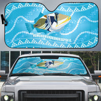 Aloha Hawaii Humuhumu Reef Triggerfish Auto Sun Shade Hawaiian Leis Kakau Pattern LT14 Blue - Polynesian Pride