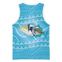 Aloha Hawaii Humuhumu Reef Triggerfish Basketball Jersey Hawaiian Leis Kakau Pattern LT14 - Polynesian Pride