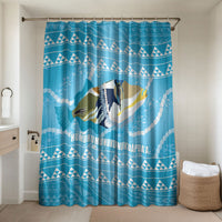 Aloha Hawaii Humuhumu Reef Triggerfish Bathroom Set Hawaiian Leis Kakau Pattern LT14 Shower Curtain Only Blue - Polynesian Pride