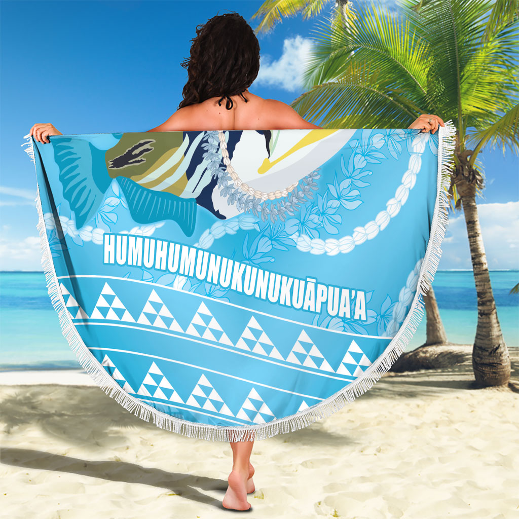 Aloha Hawaii Humuhumu Reef Triggerfish Beach Blanket Hawaiian Leis Kakau Pattern LT14 - Polynesian Pride