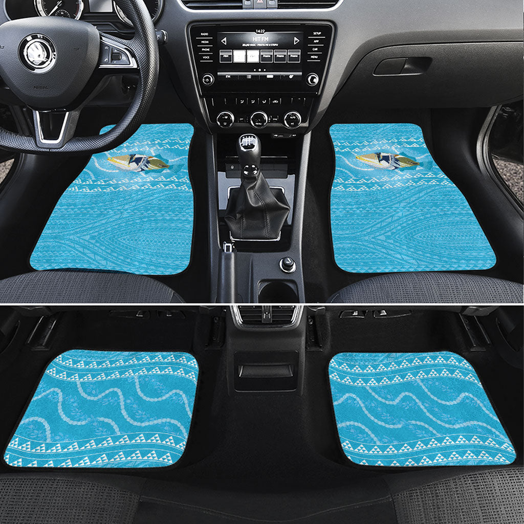 Aloha Hawaii Humuhumu Reef Triggerfish Car Mats Hawaiian Leis Kakau Pattern LT14 Set 4pcs Blue - Polynesian Pride