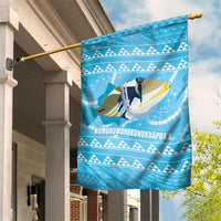 Aloha Hawaii Humuhumu Reef Triggerfish Garden Flag Hawaiian Leis Kakau Pattern LT14 House Flag Blue - Polynesian Pride