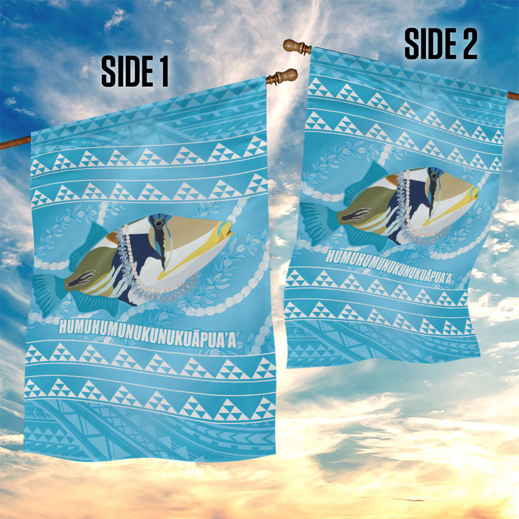 Aloha Hawaii Humuhumu Reef Triggerfish Garden Flag Hawaiian Leis Kakau Pattern LT14 - Polynesian Pride