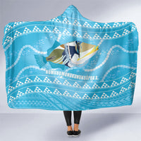Aloha Hawaii Humuhumu Reef Triggerfish Hooded Blanket Hawaiian Leis Kakau Pattern LT14 One Size Blue - Polynesian Pride