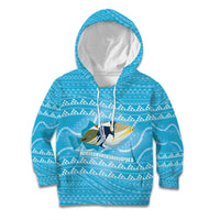Aloha Hawaii Humuhumu Reef Triggerfish Kid Hoodie Hawaiian Leis Kakau Pattern LT14 Hoodie Blue - Polynesian Pride