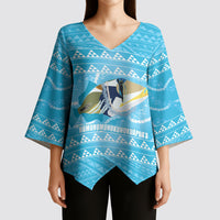 Aloha Hawaii Humuhumu Reef Triggerfish Kimono Sleeve Blouse Hawaiian Leis Kakau Pattern LT14 - Polynesian Pride