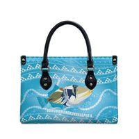 Aloha Hawaii Humuhumu Reef Triggerfish Leather Bag Hawaiian Leis Kakau Pattern LT14 - Polynesian Pride