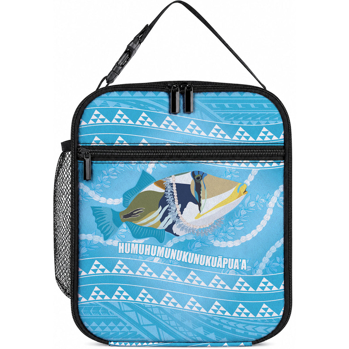 Aloha Hawaii Humuhumu Reef Triggerfish Lunch Bag Hawaiian Leis Kakau Pattern