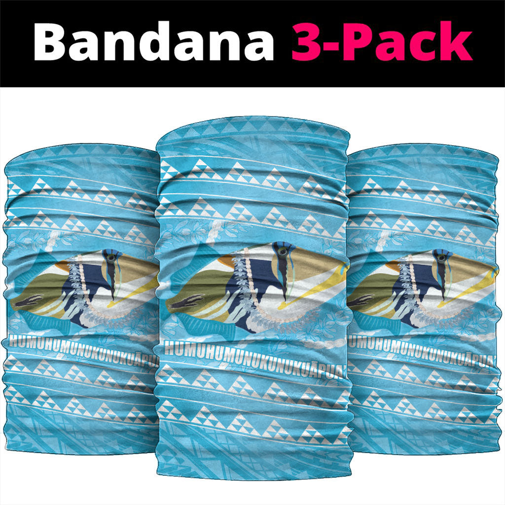Aloha Hawaii Humuhumu Reef Triggerfish Neck Gaiter Hawaiian Leis Kakau Pattern LT14 package One Size: 25*50cm Blue - Polynesian Pride