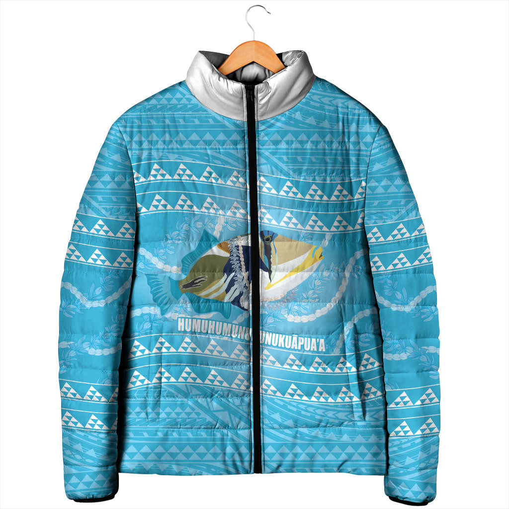 Aloha Hawaii Humuhumu Reef Triggerfish Padded Jacket Hawaiian Leis Kakau Pattern LT14 - Polynesian Pride
