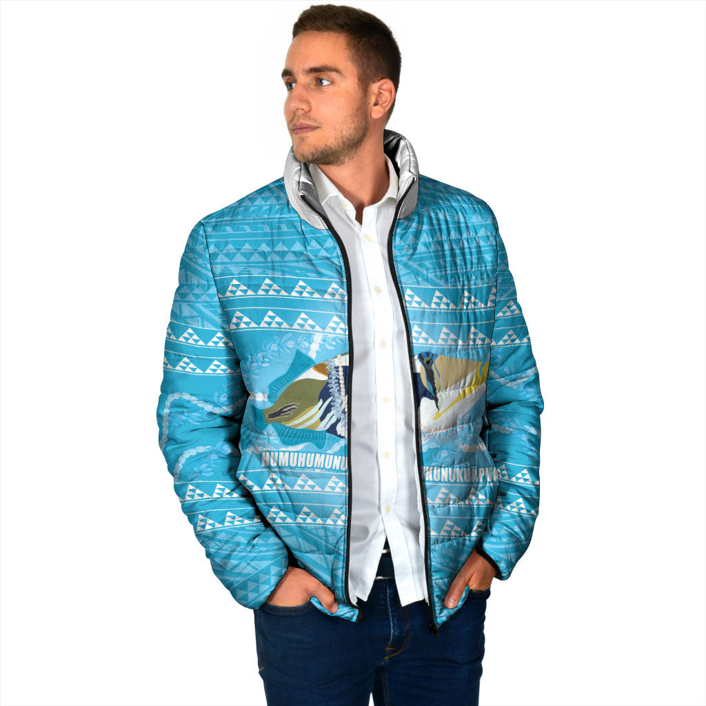 Aloha Hawaii Humuhumu Reef Triggerfish Padded Jacket Hawaiian Leis Kakau Pattern LT14 - Polynesian Pride