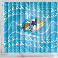 Aloha Hawaii Humuhumu Reef Triggerfish Shower Curtain Hawaiian Leis Kakau Pattern LT14 - Polynesian Pride