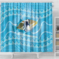 Aloha Hawaii Humuhumu Reef Triggerfish Shower Curtain Hawaiian Leis Kakau Pattern LT14 - Polynesian Pride