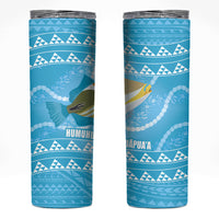 Aloha Hawaii Humuhumu Reef Triggerfish Skinny Tumbler Hawaiian Leis Kakau Pattern LT14 Blue - Polynesian Pride