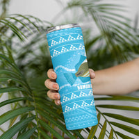 Aloha Hawaii Humuhumu Reef Triggerfish Skinny Tumbler Hawaiian Leis Kakau Pattern LT14 - Polynesian Pride