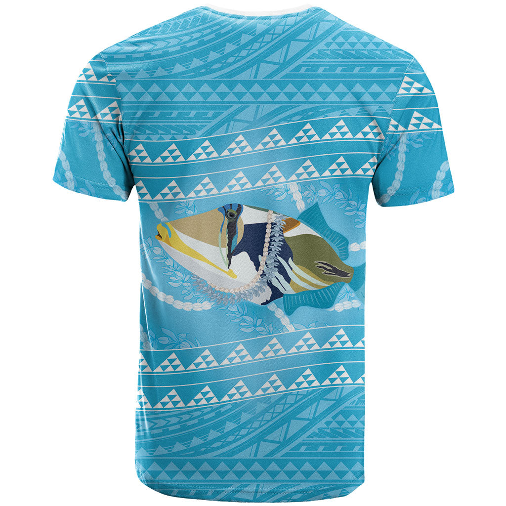 Aloha Hawaii Humuhumu Reef Triggerfish T Shirt Hawaiian Leis Kakau Pattern LT14 - Polynesian Pride