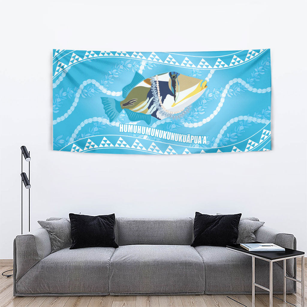 Aloha Hawaii Humuhumu Reef Triggerfish Tapestry Hawaiian Leis Kakau Pattern LT14 - Polynesian Pride