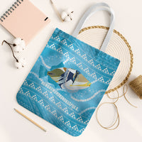 Aloha Hawaii Humuhumu Reef Triggerfish Tote Bag Hawaiian Leis Kakau Pattern LT14 White Strap One Size Blue - Polynesian Pride