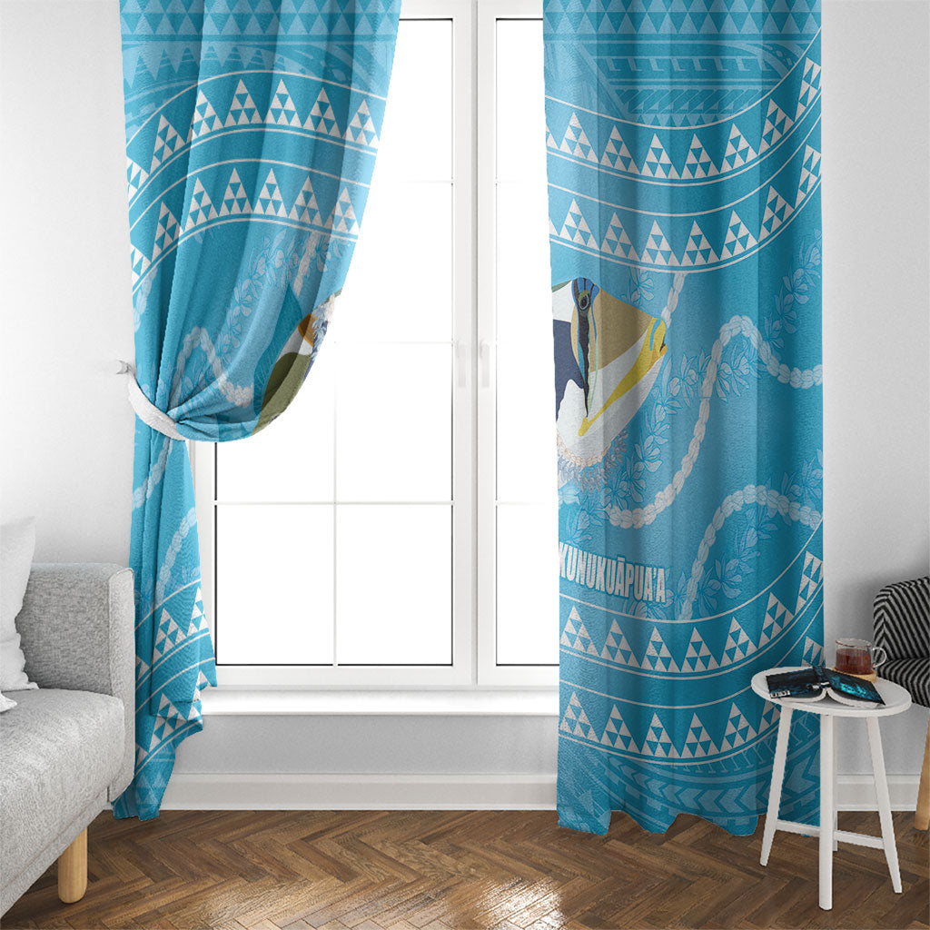 Aloha Hawaii Humuhumu Reef Triggerfish Window Curtain Hawaiian Leis Kakau Pattern LT14 - Polynesian Pride