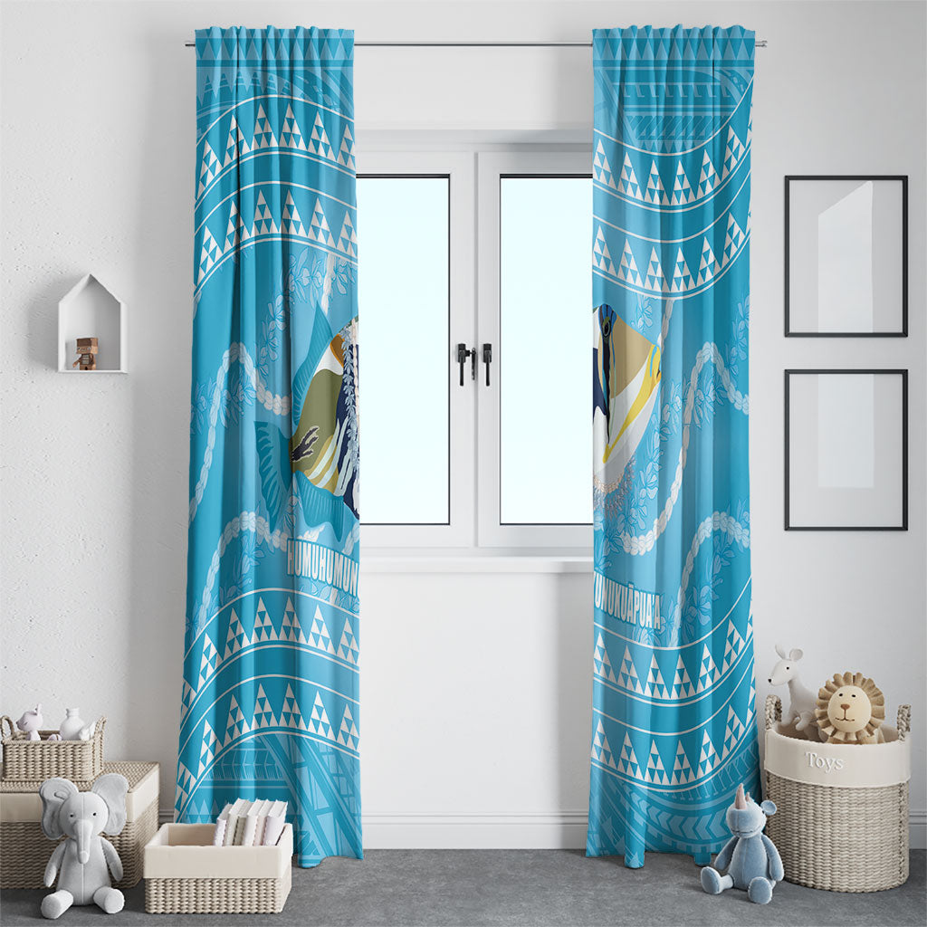 Aloha Hawaii Humuhumu Reef Triggerfish Window Curtain Hawaiian Leis Kakau Pattern LT14 - Polynesian Pride