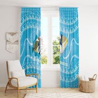 Aloha Hawaii Humuhumu Reef Triggerfish Window Curtain Hawaiian Leis Kakau Pattern LT14 - Polynesian Pride