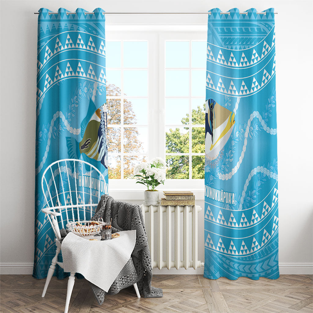 Aloha Hawaii Humuhumu Reef Triggerfish Window Curtain Hawaiian Leis Kakau Pattern LT14 - Polynesian Pride