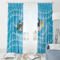 Aloha Hawaii Humuhumu Reef Triggerfish Window Curtain Hawaiian Leis Kakau Pattern LT14 - Polynesian Pride