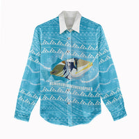 Aloha Hawaii Humuhumu Reef Triggerfish Women Casual Shirt Hawaiian Leis Kakau Pattern LT14 - Polynesian Pride