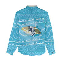 Aloha Hawaii Humuhumu Reef Triggerfish Women Casual Shirt Hawaiian Leis Kakau Pattern LT14 - Polynesian Pride