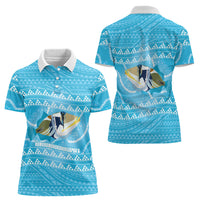 Aloha Hawaii Humuhumu Reef Triggerfish Women Polo Shirt Hawaiian Leis Kakau Pattern LT14 - Polynesian Pride
