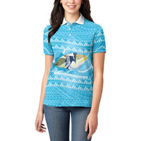 Aloha Hawaii Humuhumu Reef Triggerfish Women Polo Shirt Hawaiian Leis Kakau Pattern LT14 - Polynesian Pride