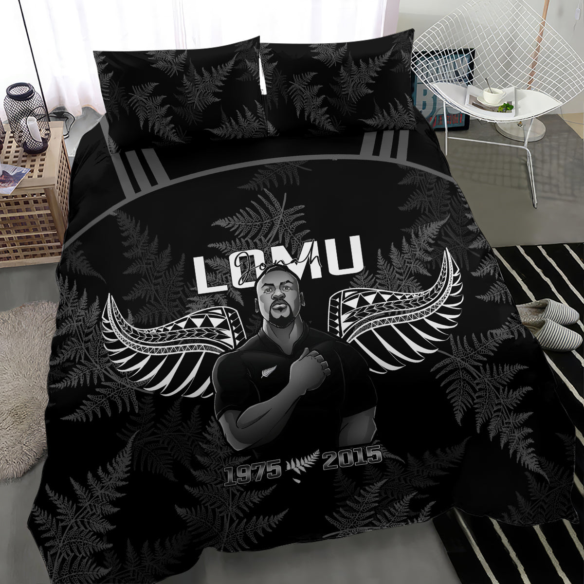 New Zealand Silver Fern Rugby Bedding Set Aotearoa Godfather Proud Gone But Never Forgotten LT14 - Polynesian Pride