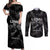 New Zealand Silver Fern Rugby Couples Matching Off Shoulder Maxi Dress and Long Sleeve Button Shirt Aotearoa Godfather Proud Gone But Never Forgotten LT14 Black - Polynesian Pride