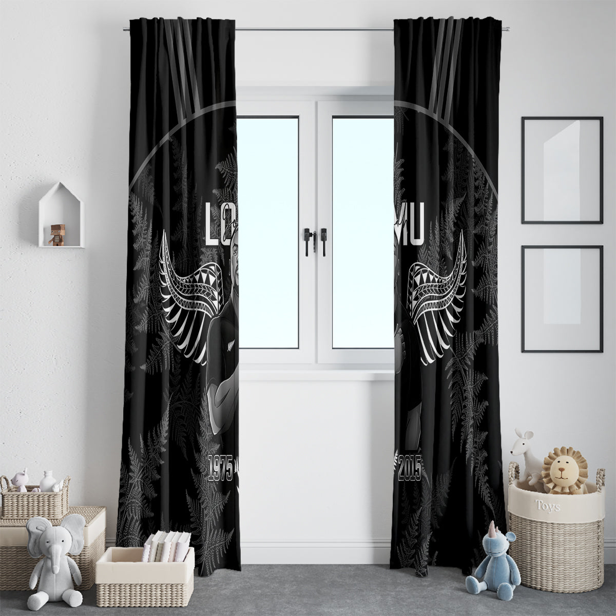 New Zealand Silver Fern Rugby Window Curtain Aotearoa Godfather Proud Gone But Never Forgotten LT14 - Polynesian Pride