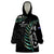 Personalised New Zealand Silver Fern Rugby Wearable Blanket Hoodie Paua Shell With Champions Trophy History NZ Forever LT14 One Size Black - Polynesian Pride