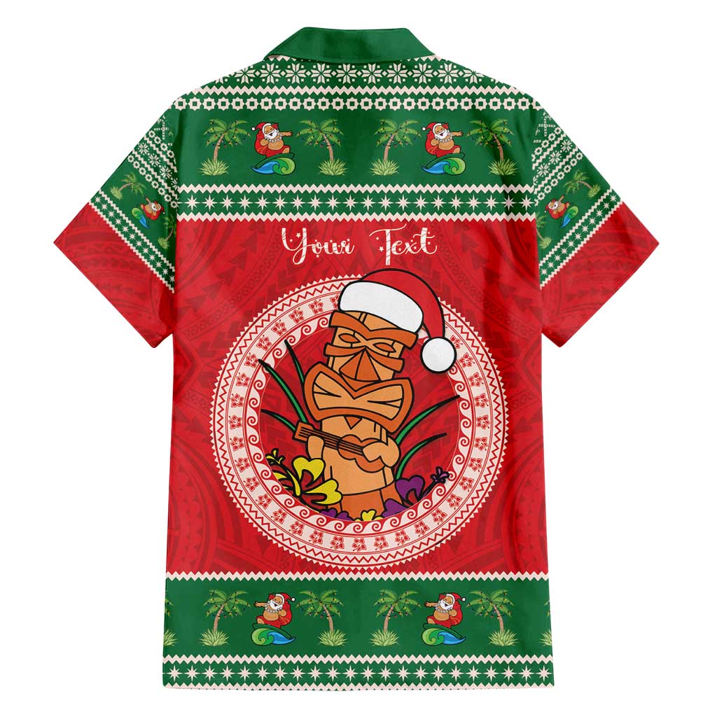 Personalized Hawaii Christmas Family Matching Tank Maxi Dress and Hawaiian Shirt Tiki Santa Mele Kalikimaka LT14 - Polynesian Pride