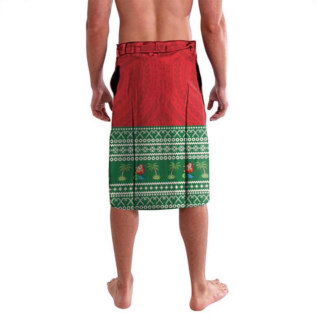 Personalized Hawaii Christmas Lavalava Tiki Santa Mele Kalikimaka
