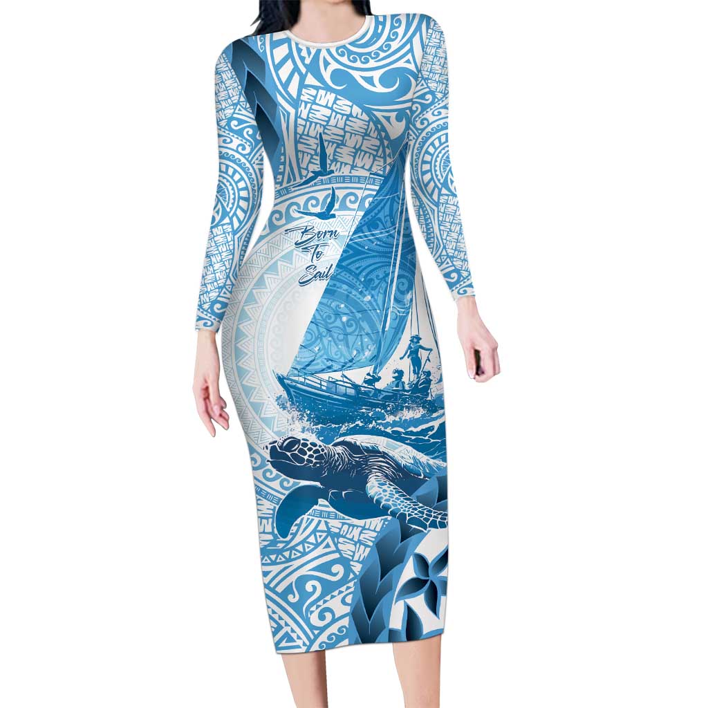 New Zealand Saling Family Matching Long Sleeve Bodycon Dress and Hawaiian Shirt Aotearoa Yacht Racing - Born To Sail