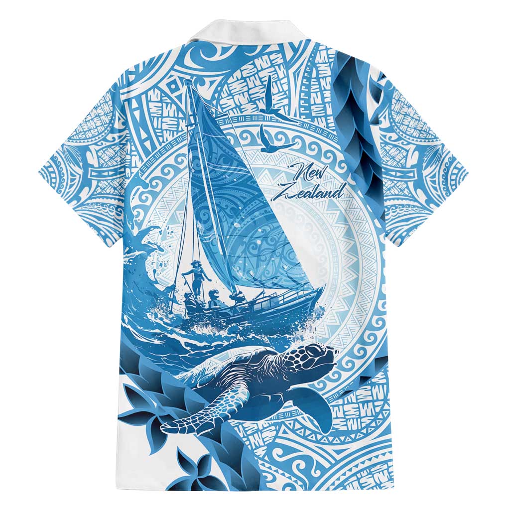 New Zealand Saling Family Matching Off Shoulder Maxi Dress and Hawaiian Shirt Aotearoa Yacht Racing - Born To Sail