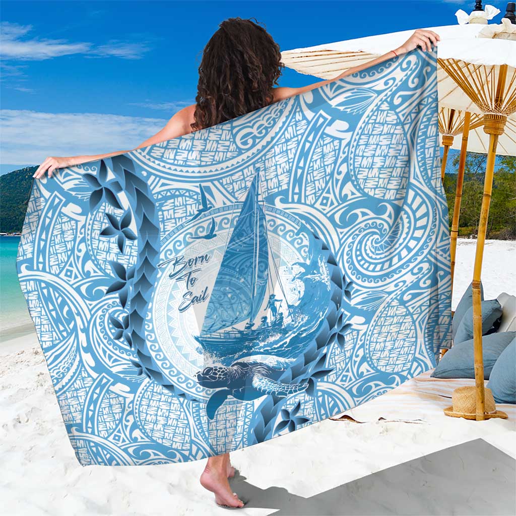 New Zealand Sailing Sarong Aotearoa Yacht Racing - Born To Sail LT14 One Size 44 x 66 inches Blue - Polynesian Pride
