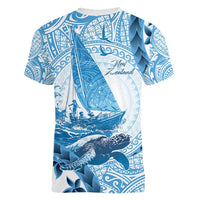 New Zealand Saling Women V-Neck T-Shirt Aotearoa Yacht Racing - Born To Sail