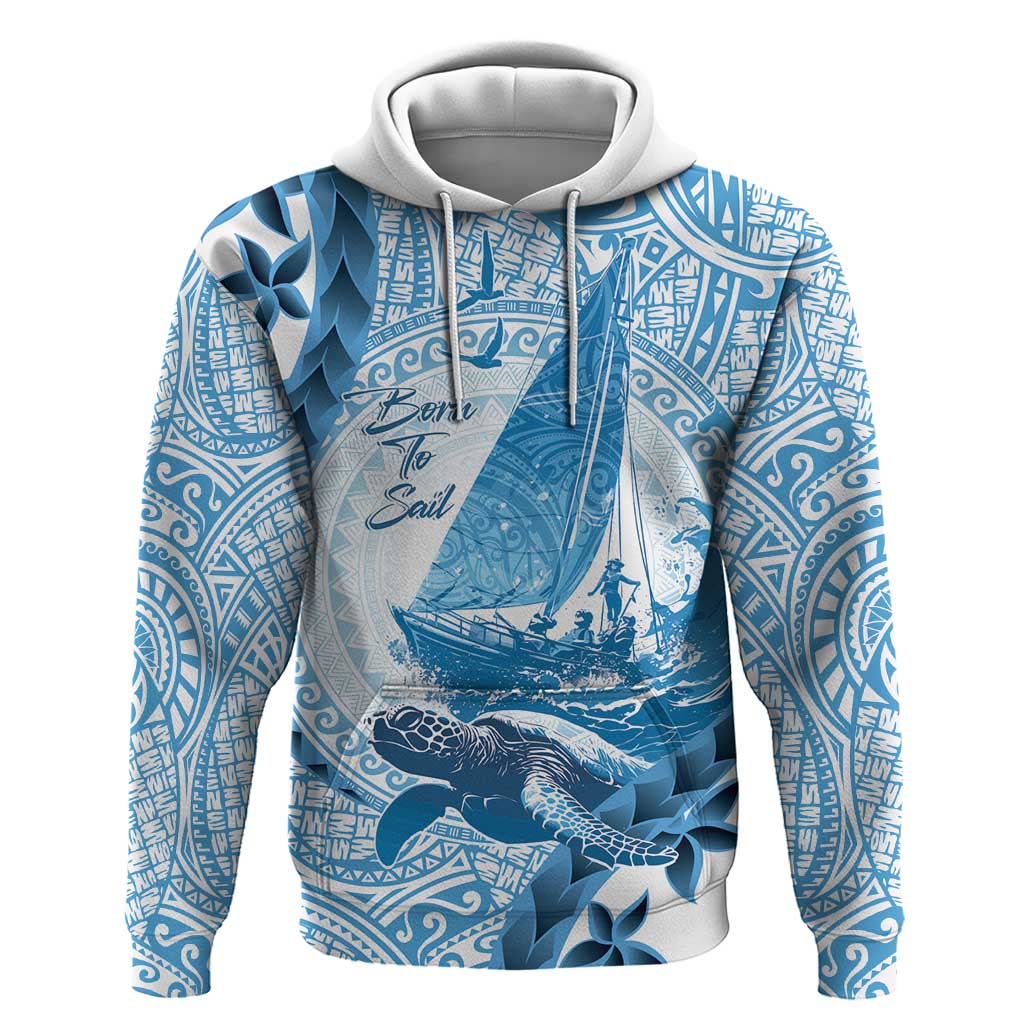 New Zealand Sailing Zip Hoodie Aotearoa Yacht Racing - Born To Sail LT14 Pullover Hoodie Blue - Polynesian Pride